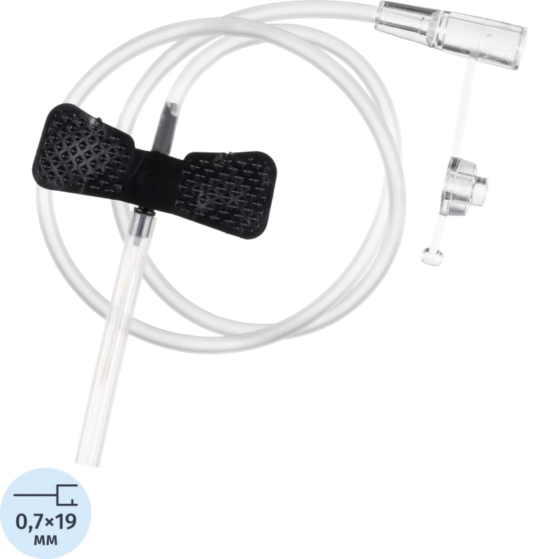 Катетер-бабочка для вливания в малые вены&nbsp; 22G HD 100шт./уп