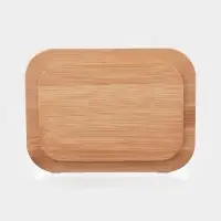 Маслёнка, 17.4&times;13&times;6.5 см, с бамбуковой крышкой-подставкой и ножом, стекло, прозрачная