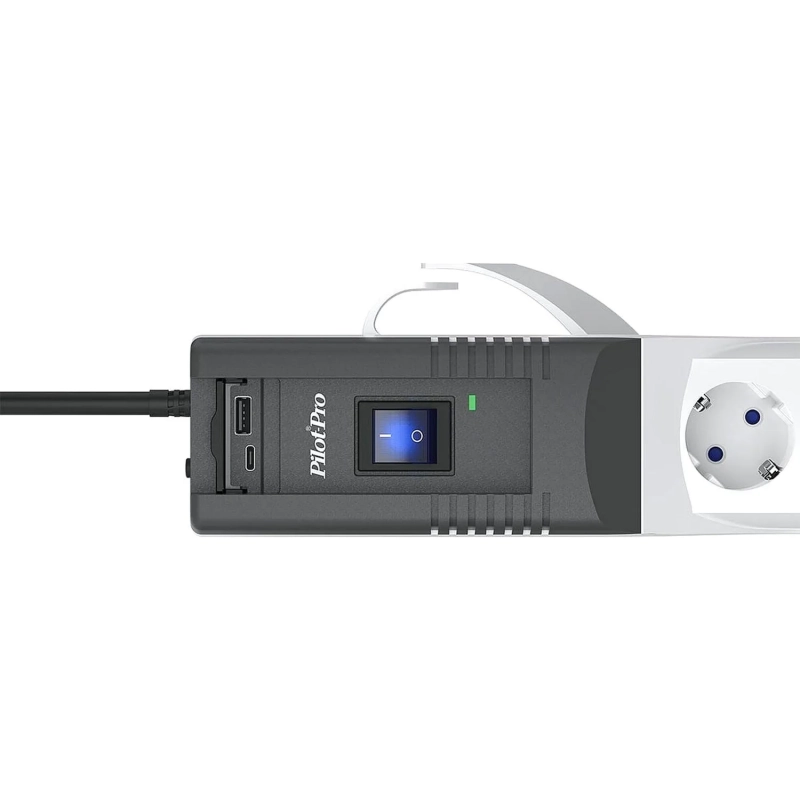 Сетевой фильтр PILOT PRO USB  3м (10А/2200Вт/6р) серый