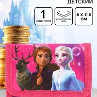 Кошелек детский на липучке &laquo;Холодное сердце&raquo; розовый 9&times;9&times;1