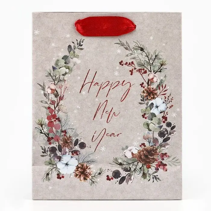 Пакет подарочный новогодний крафтовый «В ожидании чуда», S 12 х 15 х 5.5 см Пакет подарочный новогодний крафтовый «В ожидании чуда», S 12 х 15 х 5.5 см