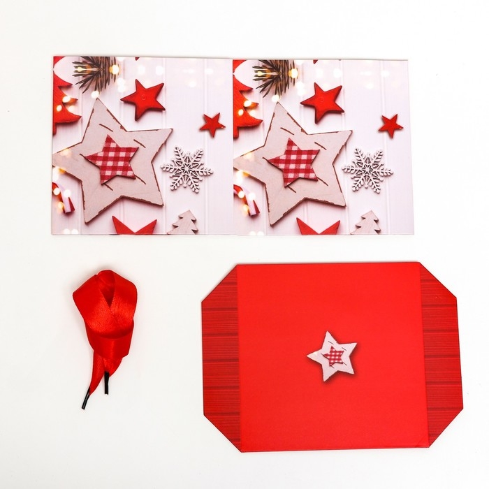 Новый год. Коробка Самосборная «Звезды новый год» 15 х 15 х 15 см