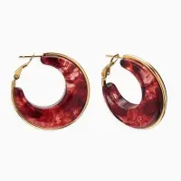Серьги-кольца акрил &laquo;Тренд&raquo;, бордовые в золоте