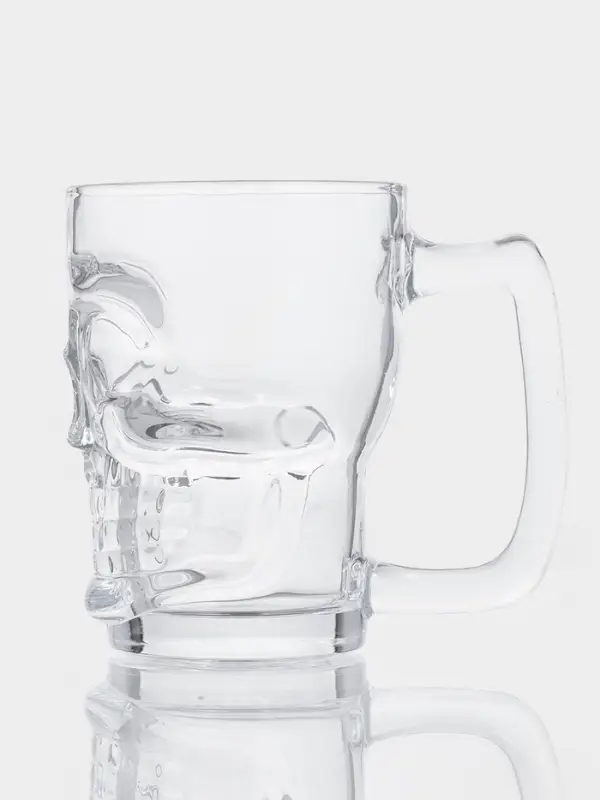 Пивная кружка &laquo;Череп. Хэллоуин&raquo;, 350 мл, стекло, прозрачная