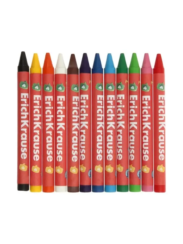 Восковые мелки 8 цветов, ErichKrause Jolly Friends, круглые