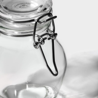 Банка стеклянная для хранения сыпучих продуктов Доляна &laquo;Овал&raquo;, 100 мл, 5,5&times;9 см, с бугельным замком