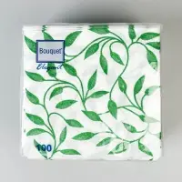 Салфетки бумажные однослойные &laquo;Узоры зеленые&raquo;, 24&times;24, 100 шт.