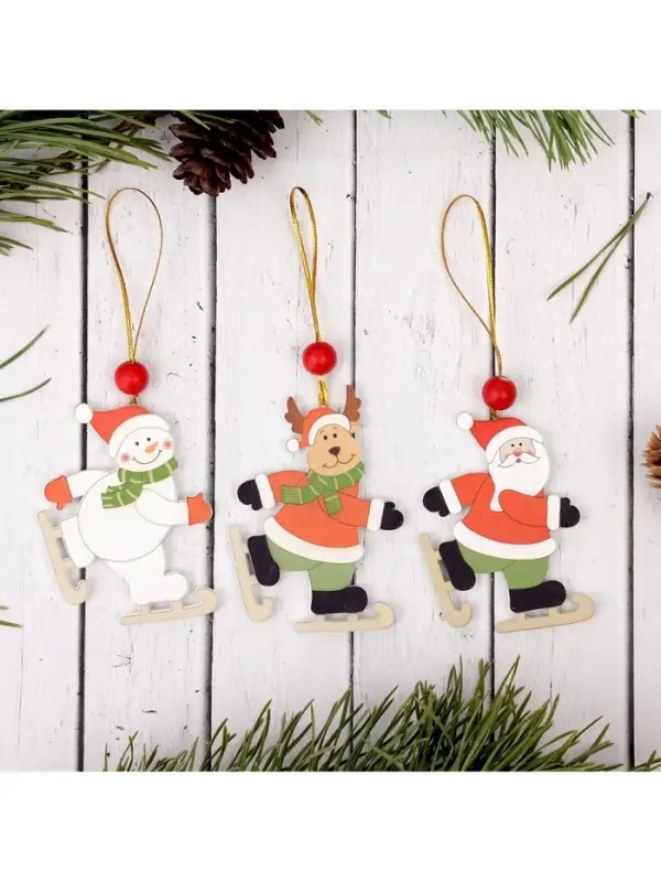 Елочная игрушка Лесная мастерская &laquo;Весёлые катания&raquo;, МИКС, односторонняя