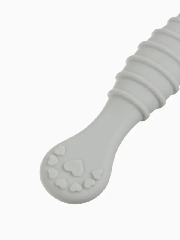 Ложка детская для прикорма, силикон, набор 3 шт., серый M&B