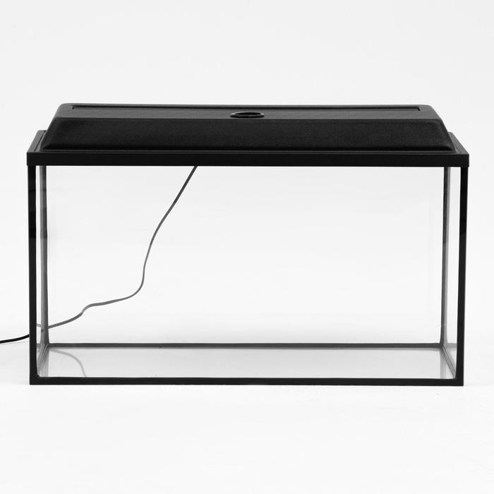 Аквариум Аквариум "Прямоугольный" с крышкой, 75 литров, 69 х 29 х 37 см, чёрный