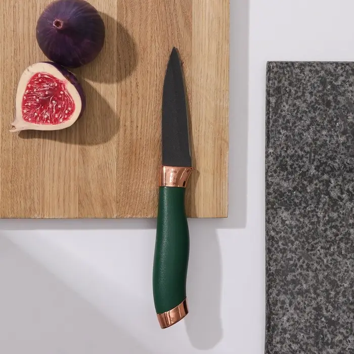 Нож для овощей Доляна «Эсмиральда», овощной, лезвие 8,5 см, цвет зелёный