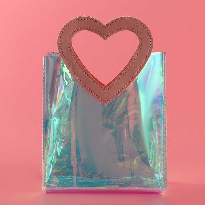 Пакет подарочный из ПВХ, розовый, ирридисцентный, 20 х 18 х 10 см Пакет подарочный из ПВХ, розовый, ирридисцентный, 20 х 18 х 10 см