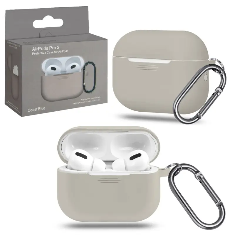 Чехол для AirPods Pro 2 с карабином №1 Stone