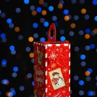 Коробка подарочная складная «Новогодица красный» 10×6×21 см
