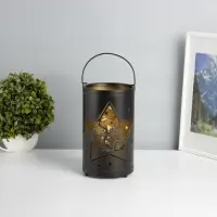 Фигурка светящаяся RISALUX &laquo;Ночные звёзды&raquo;, LED-ночник, 3&times;ААА, чёрный, 12&times;12&times;20.5 см