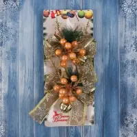 Ёлочные игрушки 2 шт. &laquo;Зимнее волшебство. Композиция на бантике&raquo; пластик, ягодки, 13&times;15 см