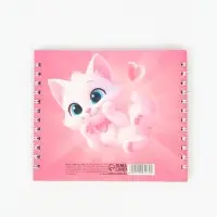 Двойной блокнот на гребне, мягкая обложка, размер 14,5 х12см, 48 л "Кошечка"