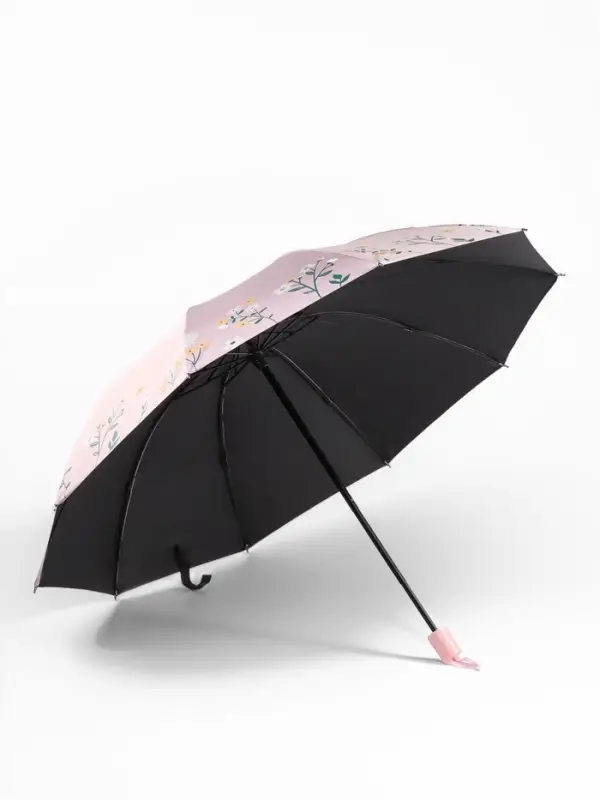 Зонт механический &laquo;Полевые цветочки&raquo;, 10 спиц, 4 сложения, R=51/60 см, d=102 см, МИКС