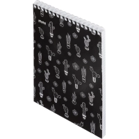 Блокнот А5,80л,кл,греб,карт.обл+УФ-лак Attache Selection LLAMAS черный