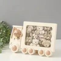 Фоторамка пластик 13х18 см "Мишутка в грузовичке" бело-бежевый 3х29,5х19,3 см