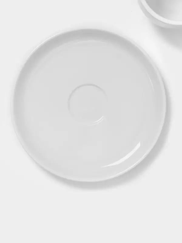 Чайный сервиз Magistro Mien, 2 персоны, 4 предмета: 2 чашки 200 мл, 2 блюдца d=16 см, фарфор, белый