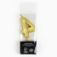 Свеча цифра для торта «4», золото, 2,3 х 8 см
