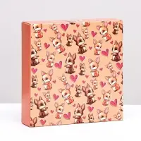 Коробка под 8 конфет + шоколад, с окном, «Лисички» 17.7×17.85×3.85 см