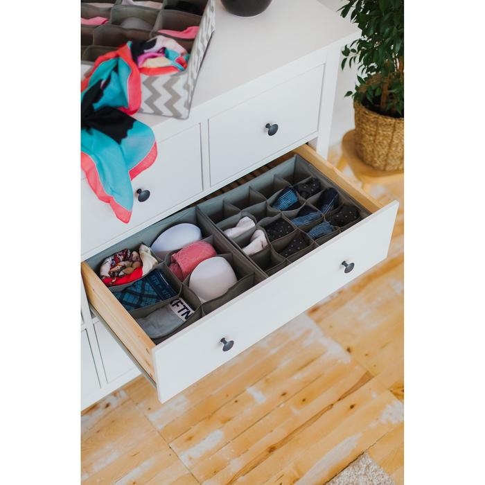 Органайзер для хранения белья «Зигзаг», 12 ячеек, 32×32×10 см, цвет серый Органайзер для хранения белья «Зигзаг», 12 ячеек, 32×32×10 см, цвет серый