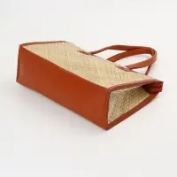 Сумка плетёная на молнии из пандана, 35&times;12&times;40 см, светло-коричневая