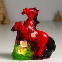 Копилка "Огненный конь с цветами" 14,5х12,5х6,5 см, Копилка "Огненный конь с цветами" 14,5х12,5х6,5 см,