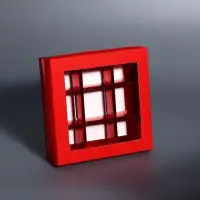 Коробка для 9 конфет красный глиттер, 12.5&times;12.5&times;4 см Кондитерская упаковка