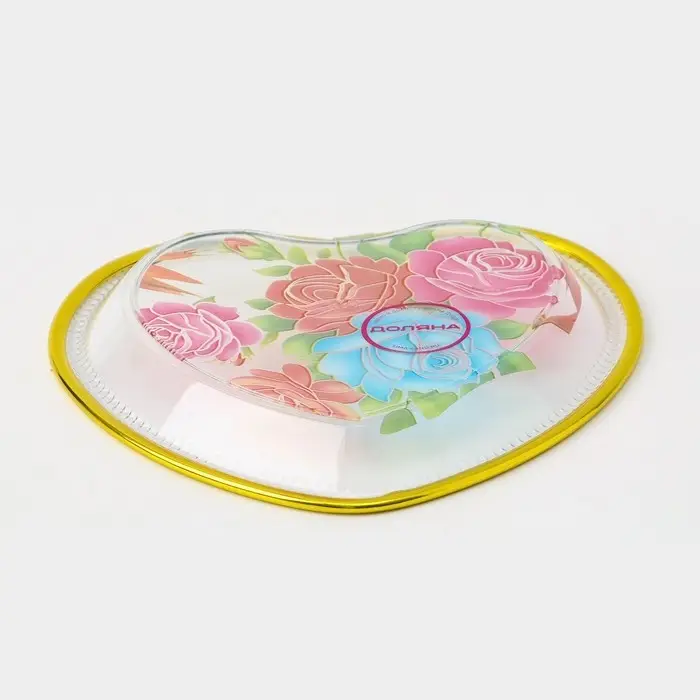 Блюдо фигурное Доляна «Сердце», 16,5×16,5 см, рисунок МИКС Блюдо фигурное Доляна «Сердце», 16,5×16,5 см, рисунок МИКС