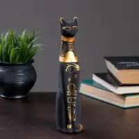 Фигура керамика &laquo;Кот Египетский&raquo;, роспись, чёрный, 5&times;6.5&times;22.5 см