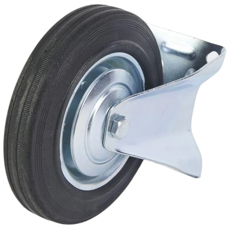 Колесо для тележки неповоротное резина FC 80 200мм (F) 1001774