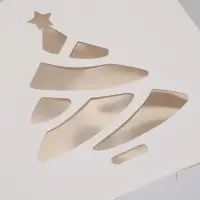 Коробка новогодняя складная &laquo;Ёлочка&raquo;, 15&times;15&times;4 см, белая