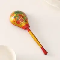 Ложка деревянная &laquo;Наша традиция&raquo;, полубаская, ручная роспись, 18.5&times;6.5 см, хохлома
