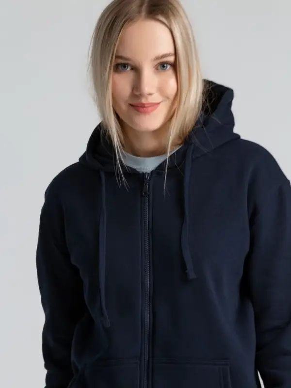 Толстовка на молнии с капюшоном Siverga Heavy 2.0, темно-синяя, размер S