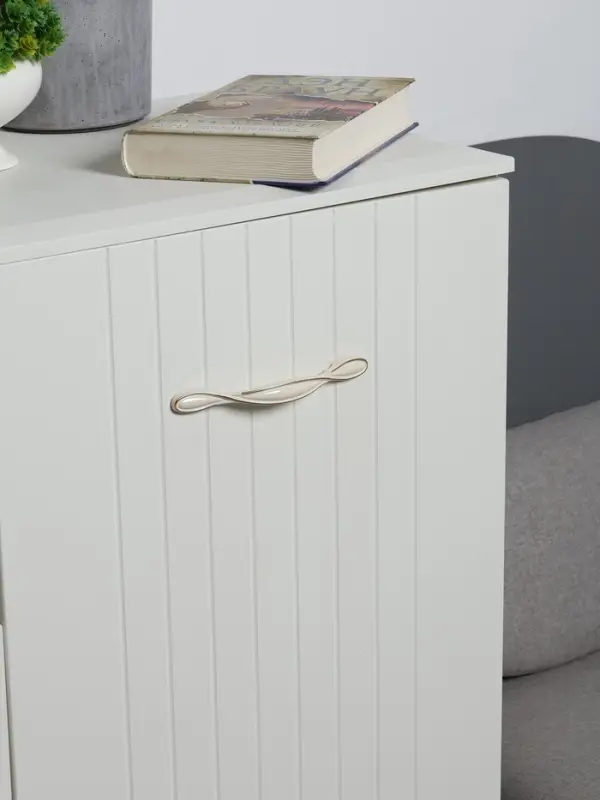 Ручка-скоба мебельная ТУНДРА PC181BL, м/о 128 мм, белая