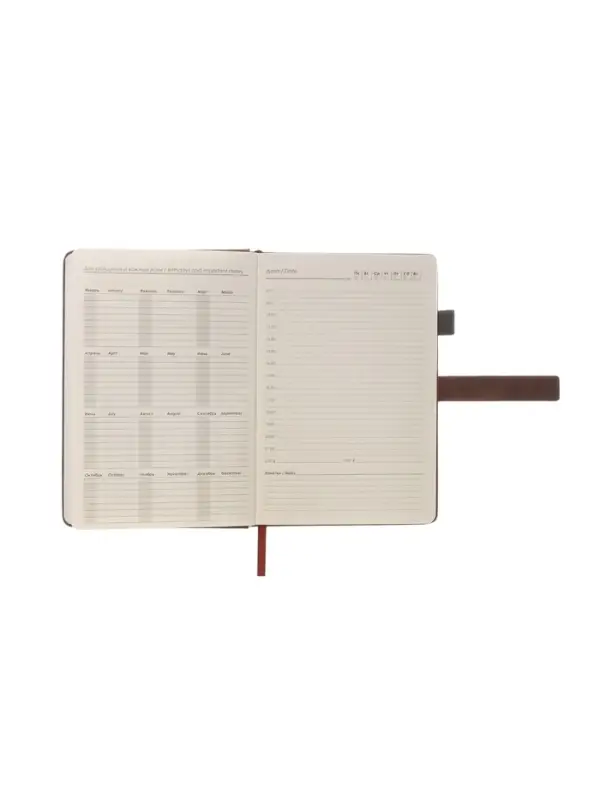 Ежедневник недатированный формат А5, с хлястиком, 80л, линия, пвх, Коричневый Ежедневник недатированный формат А5, с хлястиком, 80л, линия, пвх, Коричневый