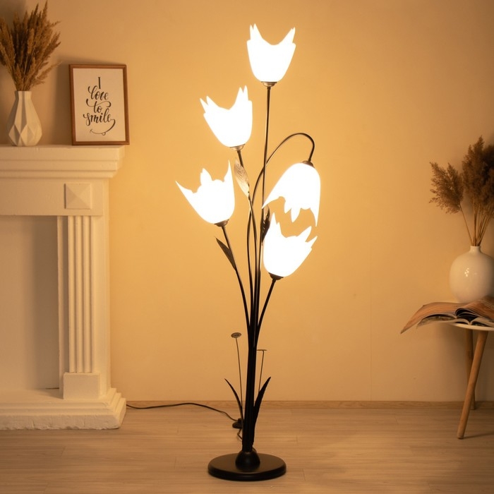 Торшер  Торшер "Аделла" 5хЕ27 15Вт белый h.145 см