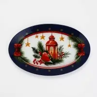 Блюдо сервировочное овальное &laquo;Новогодняя композиция&raquo;, 24.5&times;15&times;2 см