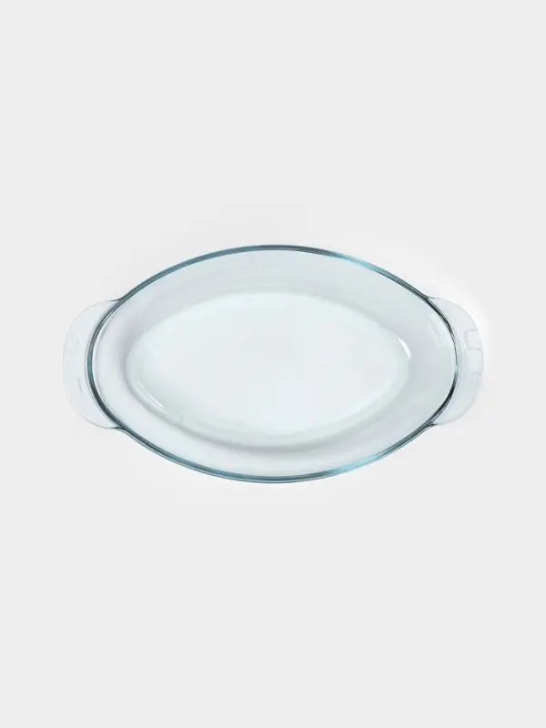 Утятница Paşabah&ccedil;e Borcam, 2 л, с крышкой-формой, жаропрочное стекло, прозрачная