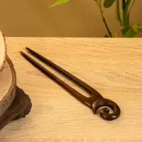 Заколка для волос фигурная, дерево Соно, 18х3 см, цв. тёмно-коричневый