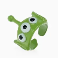 Кольцо &laquo;Монстрик&raquo;, с антенной, зелёное, безразмерное