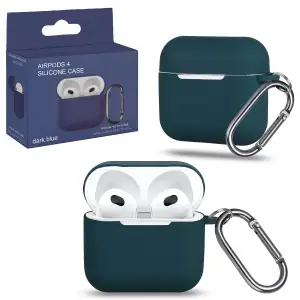 Чехол для AirPods 4 с карабином №19 Blue