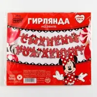 Гирлянда на ленте "С Днём Рождения", длина 174 см, Минни Маус