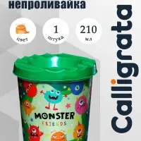 Стакан - непроливайка для рисования Calligrata &laquo;Монстрики&raquo;, 210 мл, с рисунком