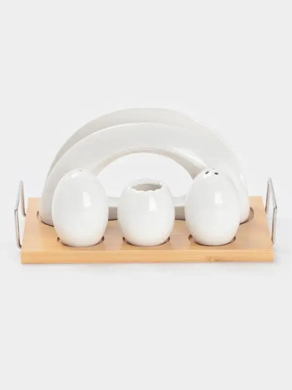 Набор для специй BellaTenero &laquo;Бергамо&raquo;, 4 предмета, на подставке, керамика, белый