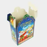 Подарочная коробка новогодняя Фигурная малая «Зимняя мелодия» 11.1×5.8×20.5 см