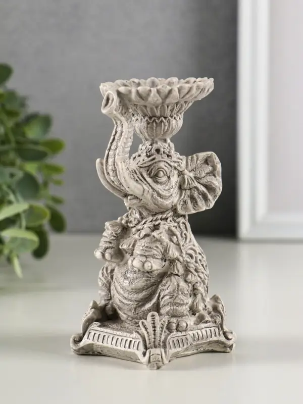 Подсвечник  Подсвечник "Слон" высота 12 см, под камень